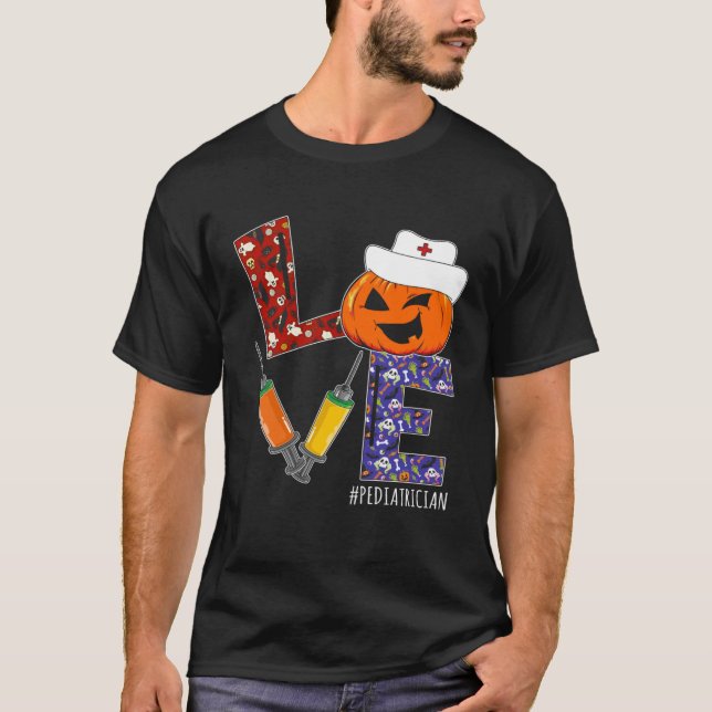 T-shirt Pediatrician Nurse Love Nurse Life Halloween Pumpk (Devant)