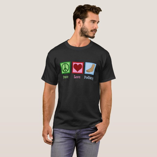 T-shirt Pédicurie d'amour de paix (Devant entier)