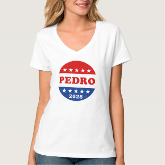 T-shirt Pedro 2028 Retro Red White Blue Campaign Button