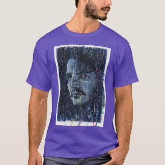 T-shirt Pedro Pascal Portrait d'huile dessinée à la main e