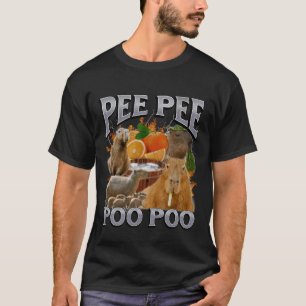 T-shirt Pee Pee Poo Poo Capybara Mème Drôle Bootleg Y2K Gr