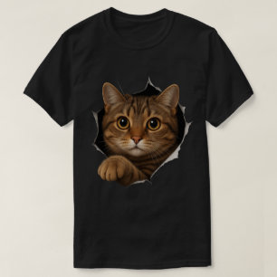 T-shirt Peekaboo Conception de chats - Jolie illusion 3D K