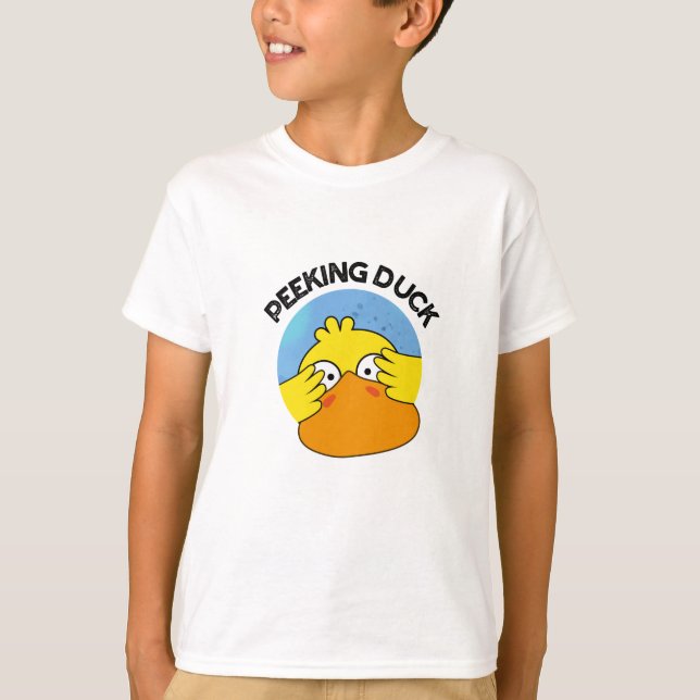 T-shirt Peeking Canard Funny Animal Chinois Plat Pun (Devant)