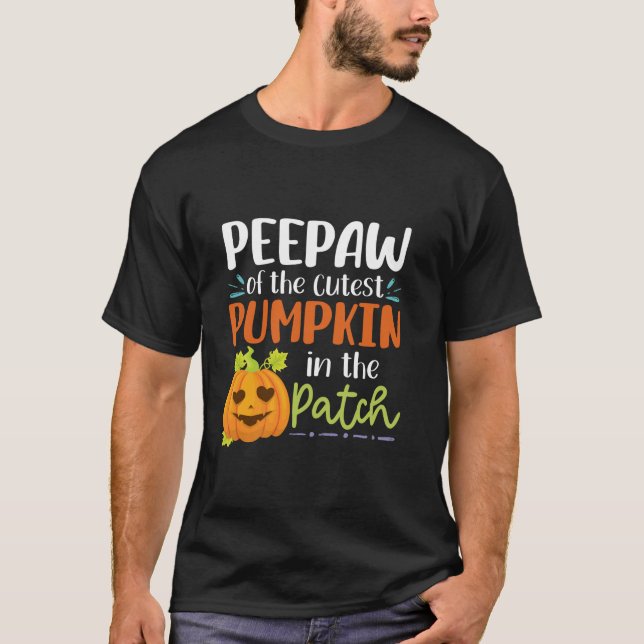 T-shirt Peepaw Du Citrouille Le Plus Cutest Dans Le Patch  (Devant)