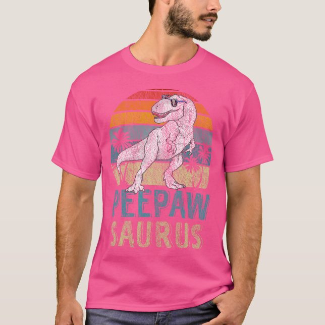 T-shirt Peepawsaurus T Rex Dinosaur Peepaw Saurus Famille  (Devant)