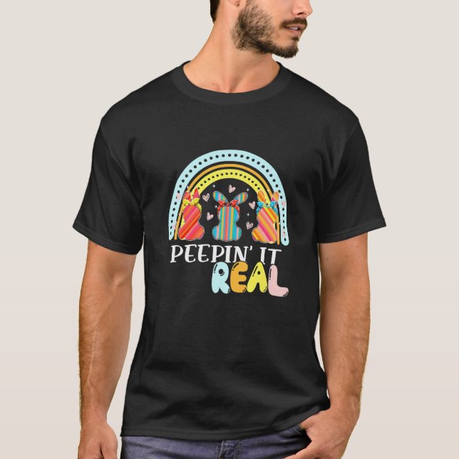 T-shirt Peepin It Vraiment Joyeux Chasse aux oeufs de lapi (Devant)