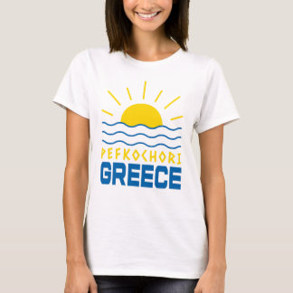 T-shirt Pefkochori Grèce Soleil et vagues de la mer femmes