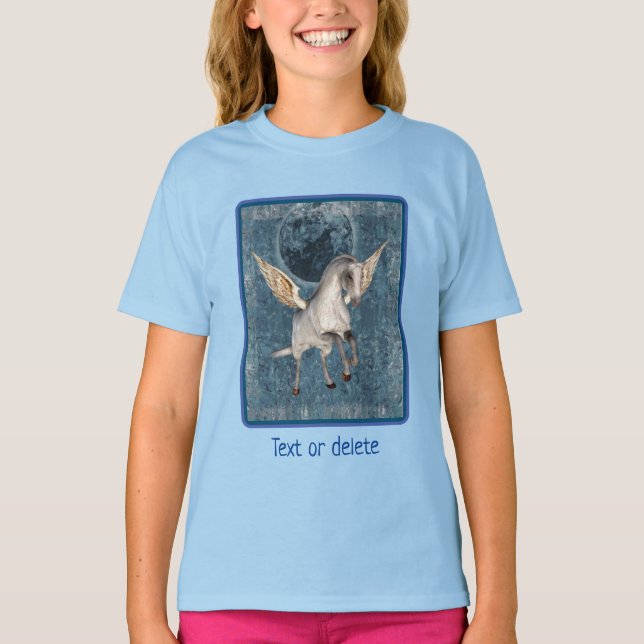 T-shirt Pegasus Blue Moon Imaginaire Cheval Art (Devant)