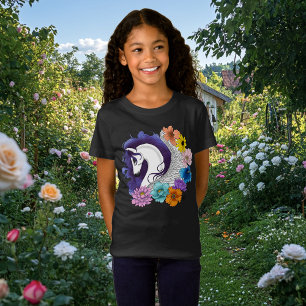 T-Shirt Pegasus Noir Floral