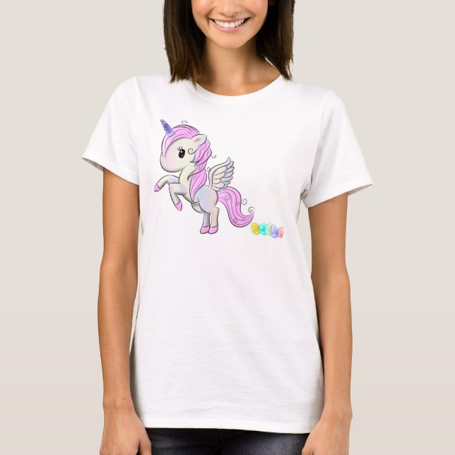 T-shirt Pegasus Oeuf Poop de Pâques Unicorne (Devant)