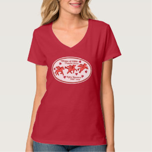 T-shirt Pegasus Posse Ruby Reunion Col en V