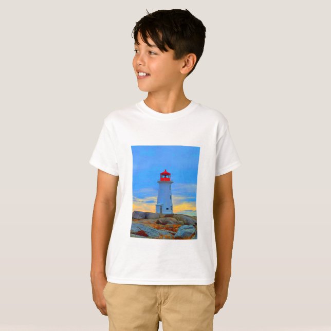 T-shirt Peggy's cove phare chemise phare route (Devant entier)