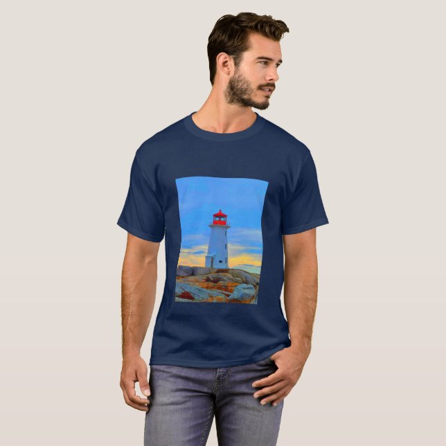 T-shirt Peggy's cove phare chemise phare route (Devant entier)
