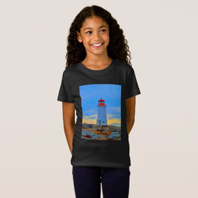 T-Shirt Peggy's cove phare chemise phare route (Devant entier)