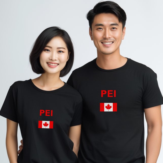 T-shirt PEI Canada Drapeau canadien Couleur foncée (Créateur téléchargé)