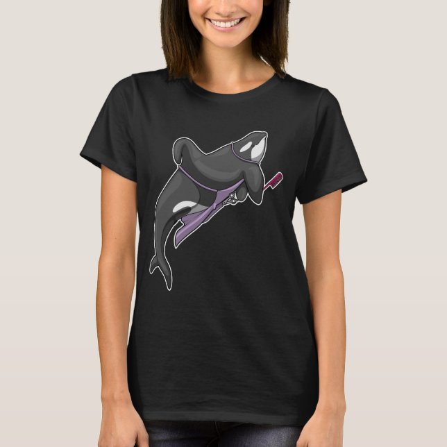 T-shirt Peigne de ciseaux Coiffeur Orca (Devant)