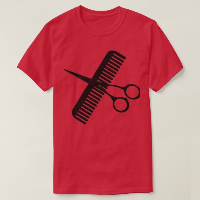 T-shirt peigne et ciseaux (Design devant)