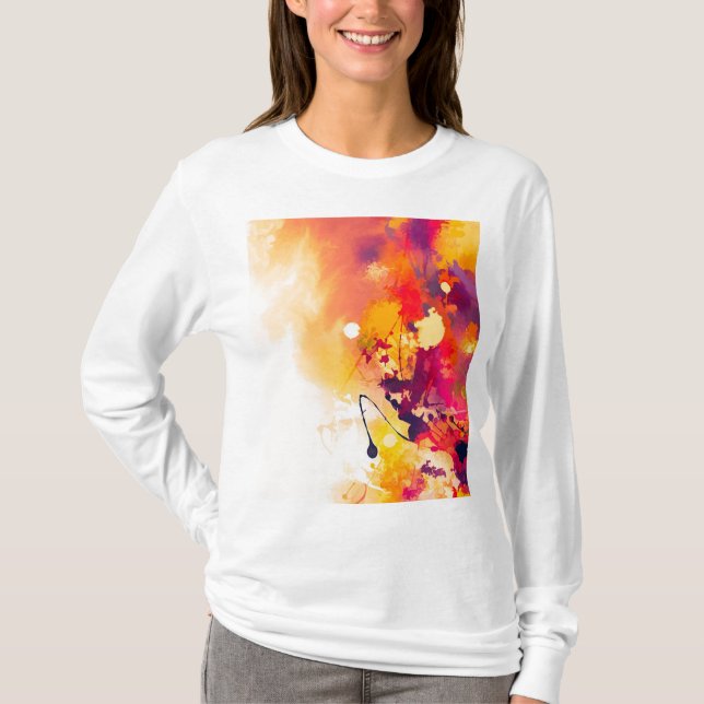 T-shirt Peignez la conception d'éclaboussure de peinture (Devant)