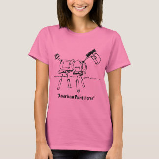 T-shirt Peignez la longue douille T de cheval