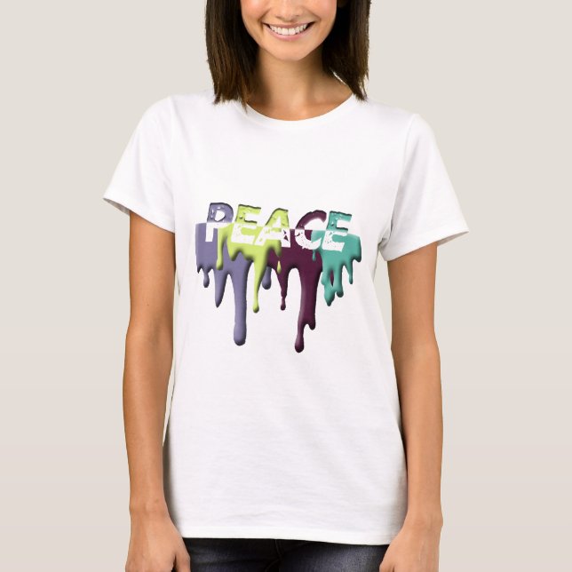 T-shirt peignez la PAIX de baisse (Devant)