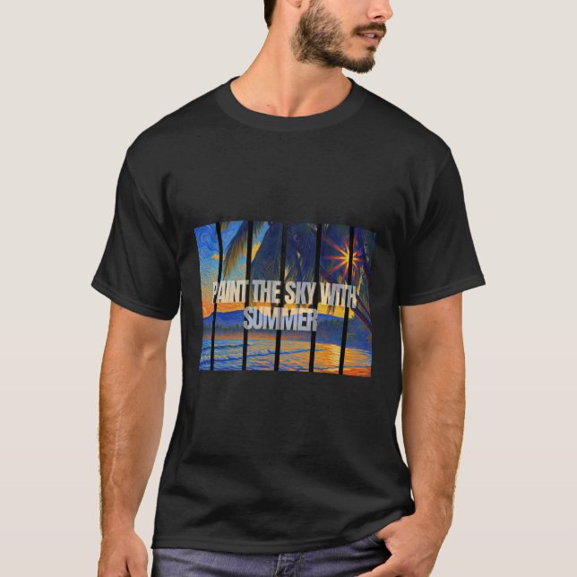 T-shirt Peignez Le Ciel Avec Impressionniste D'été (Devant)
