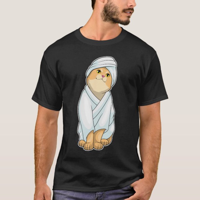 T-shirt Peignoir de bain chat (Devant)