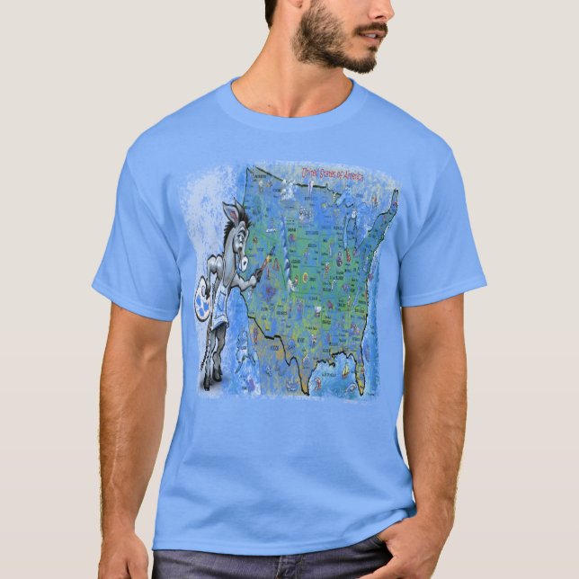 T-shirt Peindre l'Amérique démocrate bleu (Devant)