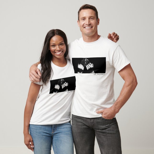 T-shirt peindre les mains rayées (Unisexe)