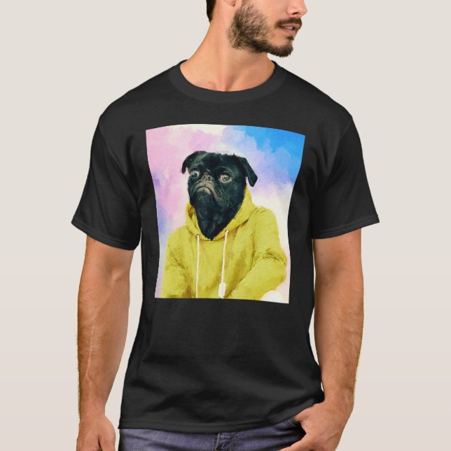 T-shirt Peint Carlin Dog Art (Devant)