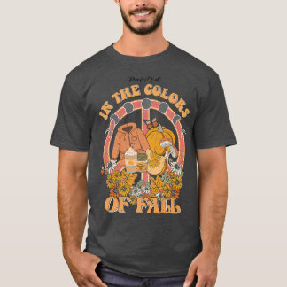 T-shirt Peint Dans Les Couleurs De L'Automne Citrouille Lo