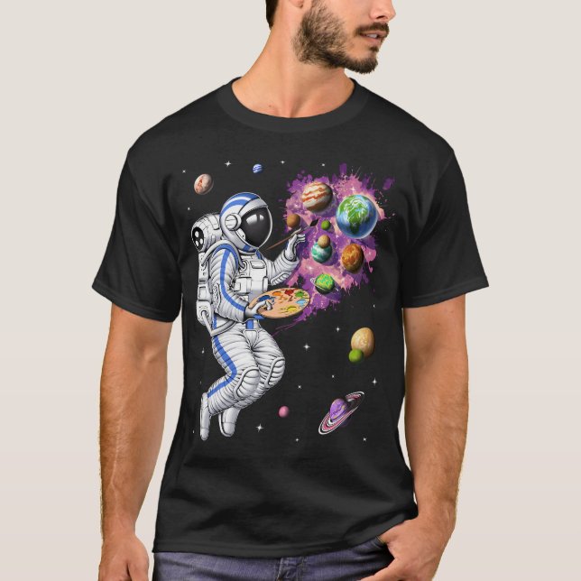 T-shirt Peintre astronaute de l'espace (Devant)