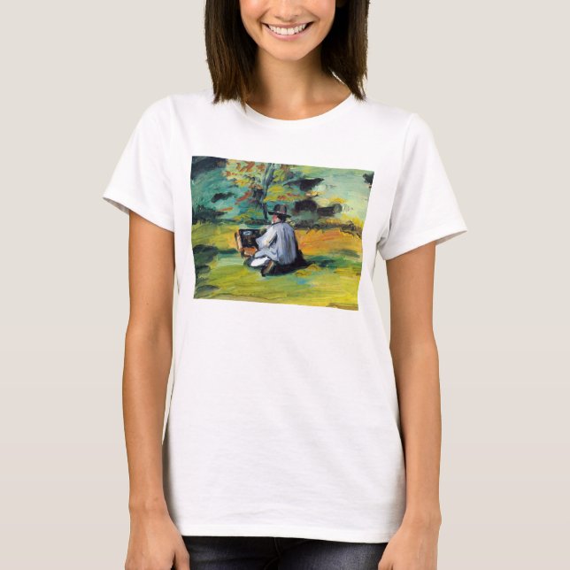 T-shirt Peintre au travail de Paul Cezanne, Beaux-arts vin (Devant)