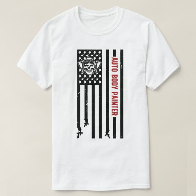 T-shirt Peintre de carrosserie US Drapeau Automotive Peint (Design devant)