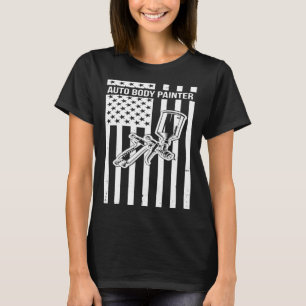T-shirt Peintre de carrosserie US Drapeau Automotive Peint