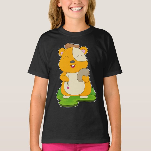 T-shirt Peintre de hamster Peinture de peinture (Devant)