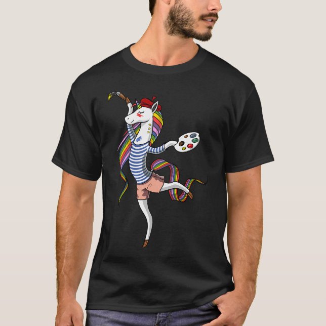 T-shirt Peintre de licorne (Devant)