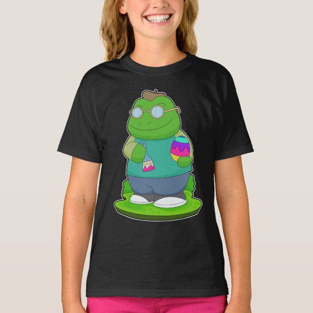 T-shirt Peintre de Pâques de grenouille (Devant)