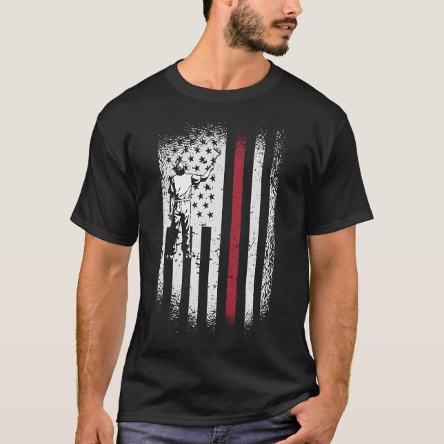 T-shirt Peintre décorateur Drapeau américain (Devant)