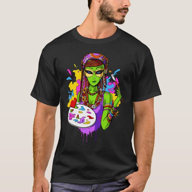 T-shirt Peintre Hippie Extraterrestre (Devant)
