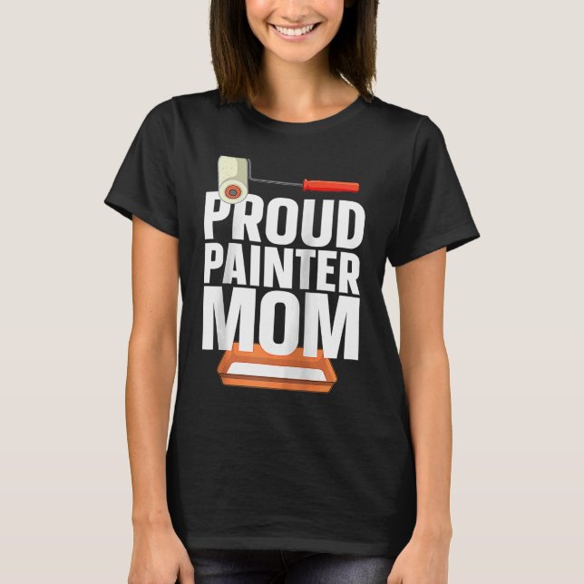 T-shirt Peintre Maison Décorateur Maman Fier Peintre Maman (Devant)