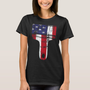 T-shirt Peintre Maison Décorateur Peinture pinceau Drapeau