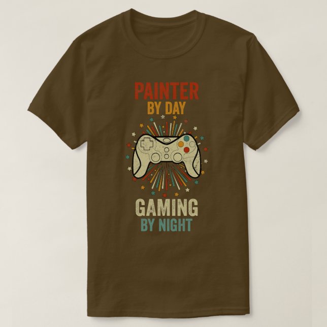 T-shirt Peintre Par Jour Jeu Par Nuit (Design devant)