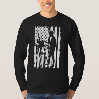 T-shirt Peintre Peinture Brush Artiste Drapeau Américain 4