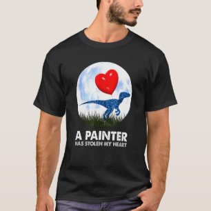 T-shirt Peintre t rex Dinosaur humour