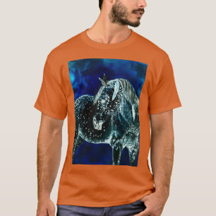 T-shirt Peinture à cheval bleu Imaginaire