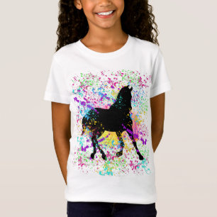T-Shirt Peinture à cheval noir