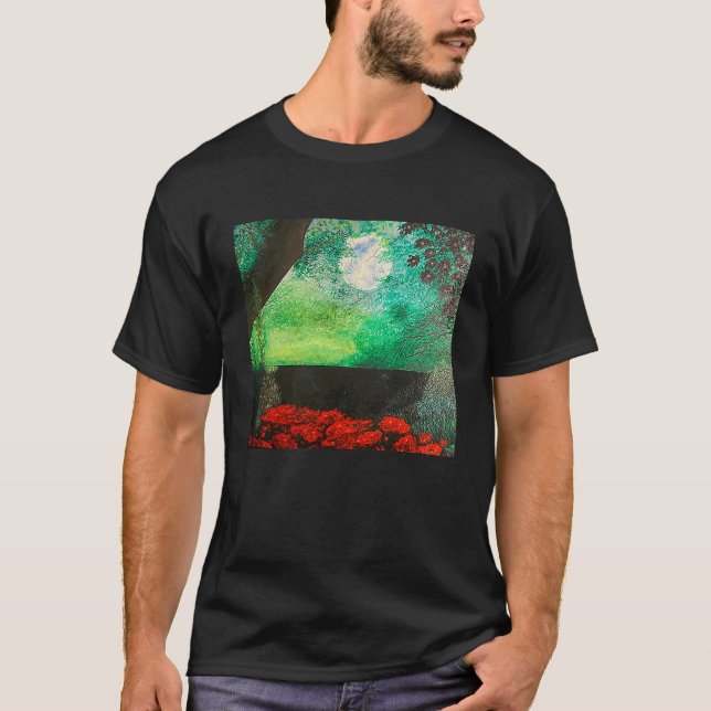 T-SHIRT PEINTURE À HUILE PERSONNALISÉE PAYSAGE ORIGINAL NU (Devant)