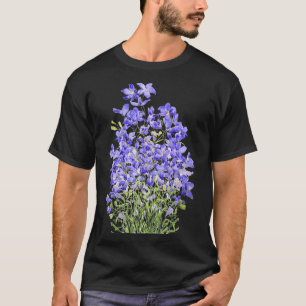T-shirt peinture à l'aquarelle de fleurs sauvages violette