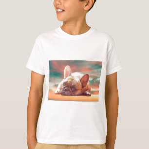 T-shirt Peinture à l'aquarelle de joli Bouledogue Français