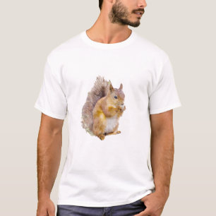 T-shirt Peinture à l'aquarelle d'écureuil rouge
